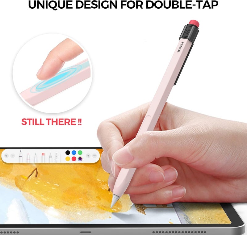 TRONWIN iPencil Case for Apple Pencil 2nd Generation Sleeve Silicone Protective Cover Perfect Grip Skin Classic Design with Sturdy Clip Compatible with Apple Pencil 2nd Generation (Lovely Pink) - Image 4